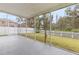 A screened patio provides a relaxing outdoor space overlooking the backyard at 10525 Lucaya Dr, Tampa, FL 33647