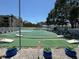 Community shuffleboard courts, featuring landscaping, and community buildings in the background at 11485 Oakhurst Rd # 319, Largo, FL 33774