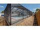 Screened-in pool with fenced yard and landscaping, adding privacy to the backyard at 1204 Croydonwood Cir, Brandon, FL 33510