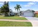 Charming one-story home featuring a well-maintained lawn and a spacious two-car garage at 13528 Woodside Dr, Hudson, FL 34667