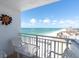 Enjoy ocean views from private balcony, complete with seating, overlooking the beautiful beach and turquoise waters at 17408 Gulf Blvd # 1302, Redington Shores, FL 33708