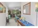 Open-concept living space with a dining area and modern decor at 2821 Lytton Hall Dr, Zephyrhills, FL 33540
