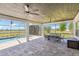 Patio with ceiling fans, outdoor dining, and a view of the pool at 32860 Drake Estates Way, Dade City, FL 33525