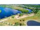 Scenic aerial view of the property and surrounding waterfront at 3420 Channelside Ct, Safety Harbor, FL 34695