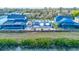 Aerial view showing a construction site next to a body of water at 3420 Channelside Ct, Safety Harbor, FL 34695
