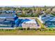 An aerial view of a new home foundation ready for construction in a lakeside neighborhood at 3420 Channelside Ct, Safety Harbor, FL 34695