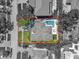 This aerial view showcases the property's layout, pool, patio, and proximity to local amenities at 349 Belleair Ne Dr, St Petersburg, FL 33704