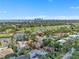 Lovely aerial view of home with views of the local lake and the St. Petersburg skyline at 349 Belleair Ne Dr, St Petersburg, FL 33704