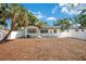 Spacious backyard featuring fresh mulch and white privacy fence for secluded outdoor enjoyment at 3512 Haines N Rd, St Petersburg, FL 33704