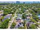 Aerial view of neighborhood homes with landscaped yards, pools, and mature trees at 3710 W San Pedro St, Tampa, FL 33629