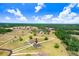 Aerial view of the property surrounded by lush landscapes, highlighting its serene location at 41043 Stanton Hall Dr, Dade City, FL 33525