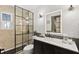 Modern bathroom with a frameless shower, designer fixtures, and stylish vanity at 4829 20Th N Ave, St Petersburg, FL 33713