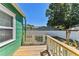 Charming backyard featuring a newly stained deck, privacy fence and mature trees at 1046 Yale N St, St Petersburg, FL 33713