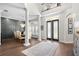 Dining room with wood floors, a chandelier, and a decorative wall panel at 16629 Sedona De Avila, Tampa, FL 33613