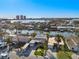 Aerial view of coastal homes on canals, showcasing waterfront living with boat docks and scenic community with gulf access at 17730 Long Point Dr, Redington Shores, FL 33708