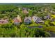 Aerial view showcasing the homes, swimming pools, surrounding landscape, and community ponds at 18310 Bankston Pl, Tampa, FL 33647