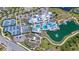 Aerial view of the community center with pool, tennis courts and gardens at 19442 Sea Glass Cir, Land O Lakes, FL 34638