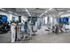 Well-equipped gym with modern machines, weight stations, mirrored walls, ceiling fans, and tiled floors at 19442 Sea Glass Cir, Land O Lakes, FL 34638