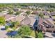 Aerial view of a home with a private pool surrounded by a fence in a neighborhood with mature trees at 2127 Landside Dr, Valrico, FL 33594