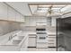 Functional kitchen featuring bright lighting, white cabinetry, and modern appliances for convenience at 3203 Green Dolphin St, Tarpon Springs, FL 34689