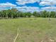 A beautiful, sprawling green field surrounded by mature trees under a partly cloudy blue sky at 35657 Ashley Ln, Dade City, FL 33523