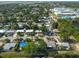 Drone shot shows the neighborhood's layout and proximity to schools and community resources at 4111 W Marietta St, Tampa, FL 33616
