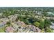 Overhead shot showcasing a residential area with ponds and mature trees, highlighting the serene community setting at 486 Lakeview Dr # 54, Palm Harbor, FL 34683