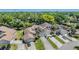 Aerial view of homes with well-maintained lawns and landscaping, nestled amongst mature trees, showcasing the community at 486 Lakeview Dr # 54, Palm Harbor, FL 34683