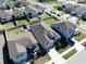 Aerial view of a home featuring well-maintained landscaping and neighborhood at 10303 Malvasia Ave, Riverview, FL 33578