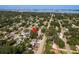 A birds-eye view of a neighborhood, highlighting the home's prime location near the water at 1253 Union St, Clearwater, FL 33755