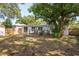 Spacious backyard featuring a patio, grill, and sliding glass doors leading to the home at 1253 Union St, Clearwater, FL 33755