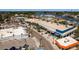 Aerial view of a quaint waterfront town showcasing shops and restaurants near the harbor at 1285 Salt Lake Dr, Tarpon Springs, FL 34689