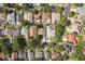 A residential neighborhood featuring a grid pattern of homes, some of which have pools and solar panels at 1285 Salt Lake Dr, Tarpon Springs, FL 34689