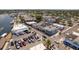An aerial view of the quaint coastal business district with ample parking spaces on a sunny day at 1285 Salt Lake Dr, Tarpon Springs, FL 34689