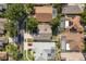An aerial view of several houses with well-maintained yards and swimming pools in a suburban neighborhood at 1285 Salt Lake Dr, Tarpon Springs, FL 34689