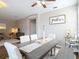 Spacious dining area featuring a modern table set, stylish decor, and an inviting atmosphere at 2256 Pantucket Dr, Wesley Chapel, FL 33543