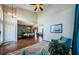 Open-concept living space with high ceilings and seamless flow into the dining area at 2629 Timacqua Dr, Holiday, FL 34691