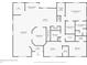 A detailed first-floor plan displaying the layout of the living spaces including the kitchen and bedrooms at 3505 Seaway Dr, New Port Richey, FL 34652
