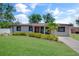 Charming single-story home featuring a well-maintained lawn, mature trees, and inviting curb appeal on a sunny day at 5591 15Th N Ave, St Petersburg, FL 33710