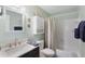 Fresh bathroom features a combined tub and shower and a vanity with ample counter space at 5980 Terrace Park N Dr # 214, St Petersburg, FL 33709