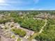 Scenic aerial view highlighting the community's lush greenery and winding roads near a pond at 6428 Remus Dr, New Port Richey, FL 34653