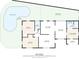 Detailed floor plan showing layout of the home, including the pool, patio and bedrooms at 7800 Causeway N Blvd, St Petersburg, FL 33707