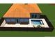 Aerial view of a home with a terracotta roof and backyard pool featuring lounge chairs at 1008 Mandalay Ave, Clearwater, FL 33767