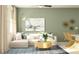Cozy living room with a sectional sofa, stylish rug, and decorative natural accents at 10823 Fort White Ct, Tampa, FL 33647