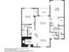 Detailed floorplan showcasing the layout of the two-bedroom apartment with balcony, primary suite, kitchen, and living spaces at 13602 Frigate Ct # N201, Clearwater, FL 33762