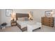 Spacious main bedroom with neutral tones, carpet and bedside lamps at 7301 2Nd S Ave, St Petersburg, FL 33707