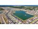 Expansive aerial shot features community, water features, green spaces, and neighborhood amenities at 7782 Sail Clover Ln, Zephyrhills, FL 33540