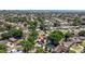 Aerial view showcases a home with lush landscaping, a pool, and a tranquil neighborhood setting at 8401 Stillbrook Ave, Tampa, FL 33615