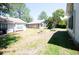 The backyard includes mature trees, providing a shady retreat and ample space for outdoor activities at 10321 Ravines Dr, New Port Richey, FL 34654