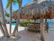 Charming tiki bar beside the pool and surrounded by palm trees at 1042 Bellasol Way # 202, Apollo Beach, FL 33572